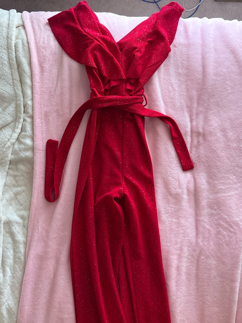 Women’s Red Sparkle Jumpsuit
